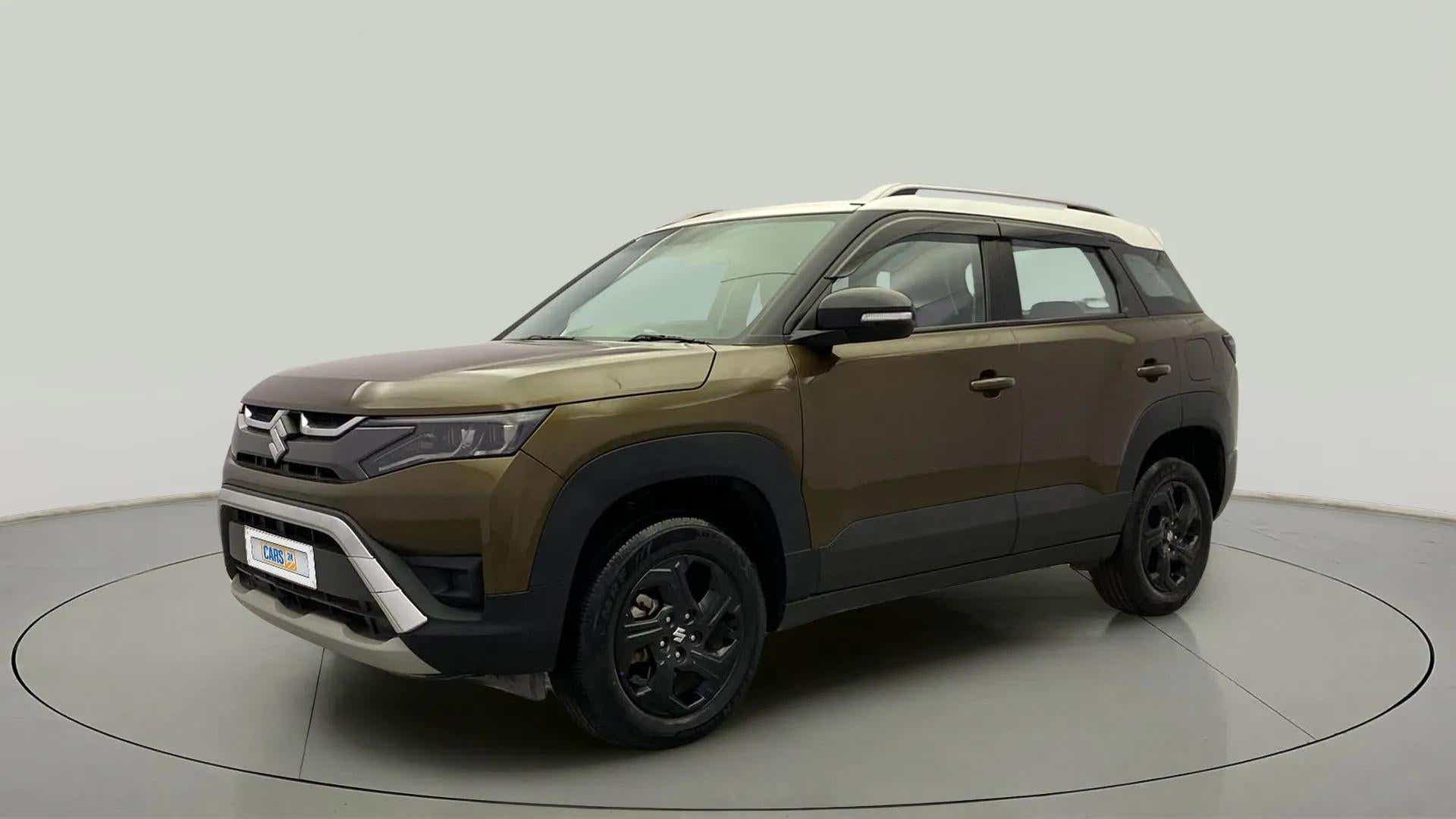 Front three-quarter view of a Maruti Suzuki Brezza