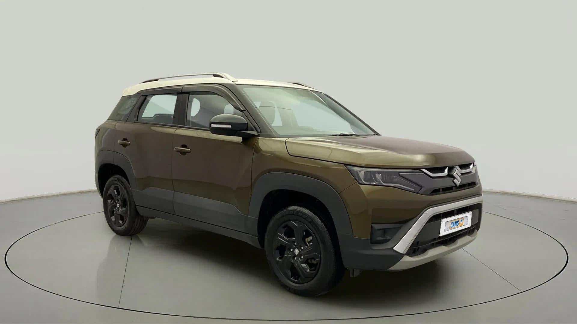 Front three-quarter view of a Maruti Suzuki Brezza