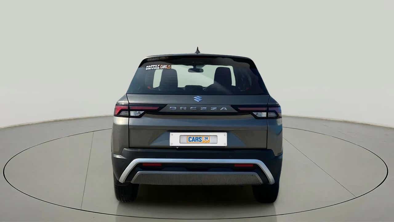 Rear view of a Magma Grey Maruti Suzuki Brezza