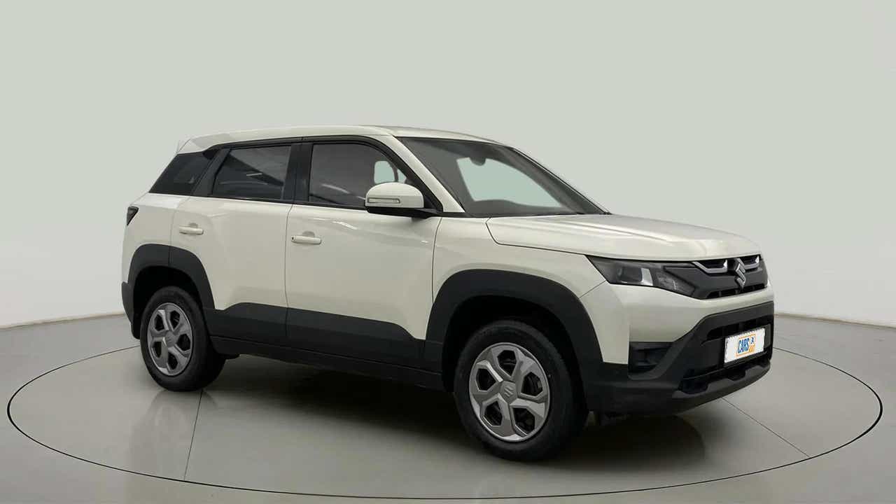 Front three-quarter view of a Maruti Suzuki Brezza