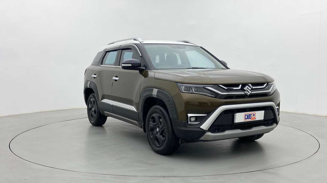 Front three-quarter view of a Maruti Suzuki Brezza