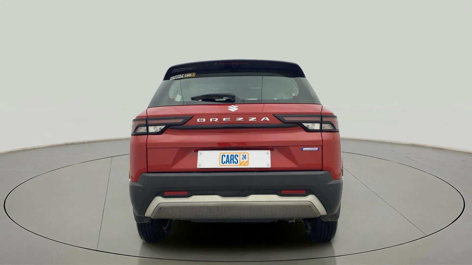 Rear view of a maruti suzuki brezza