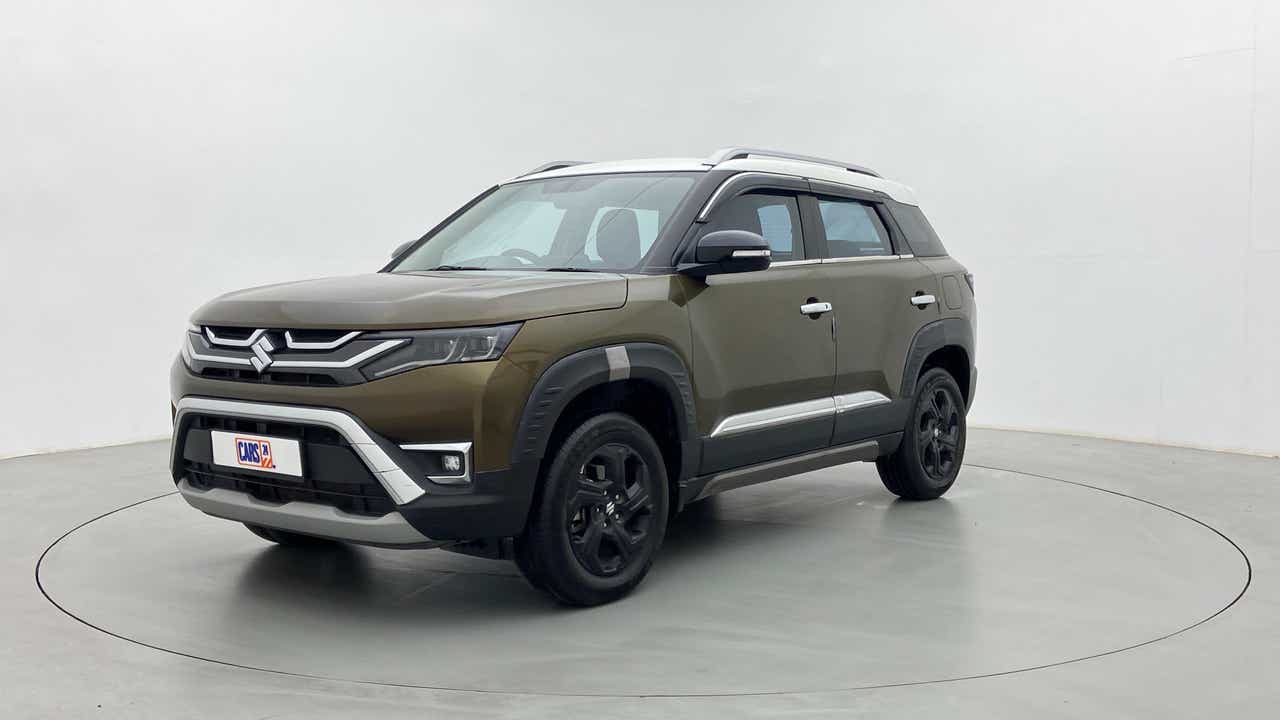 Front three-quarter view of a Maruti Suzuki Brezza