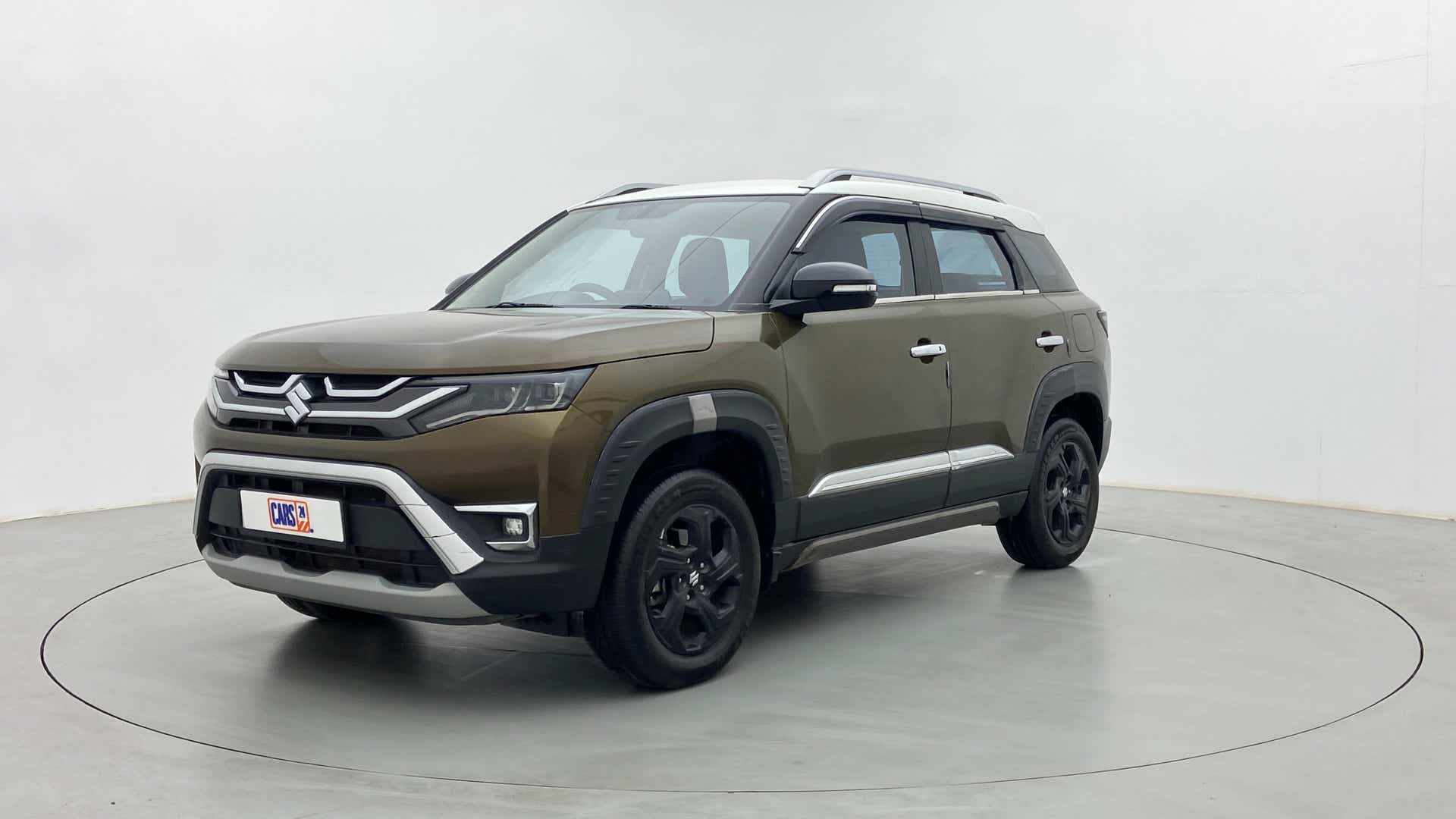 Front three-quarter view of a Maruti Suzuki Brezza