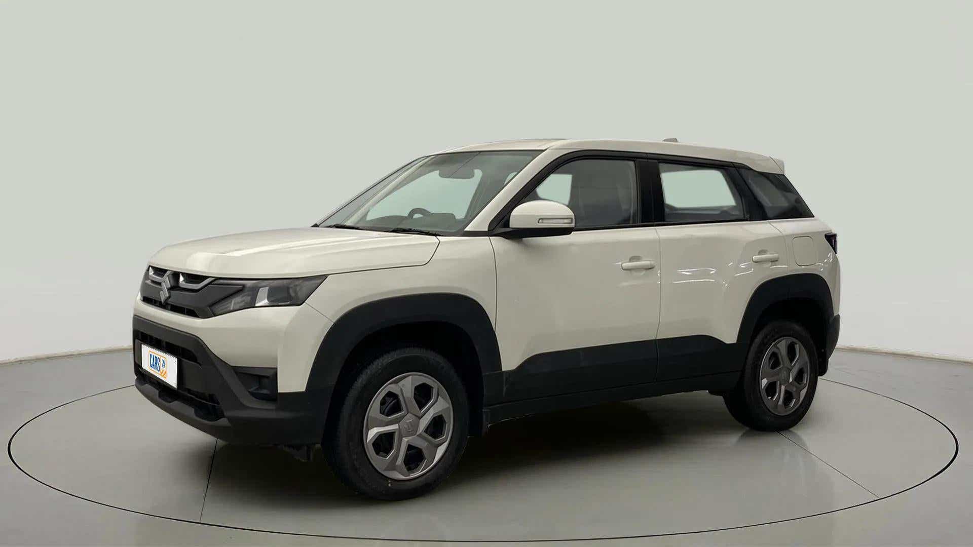 Front three-quarter view of a Maruti Suzuki Brezza