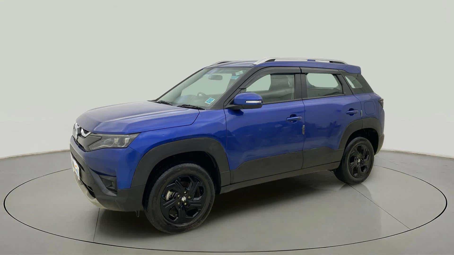 Front three-quarter view of a Maruti Suzuki Brezza