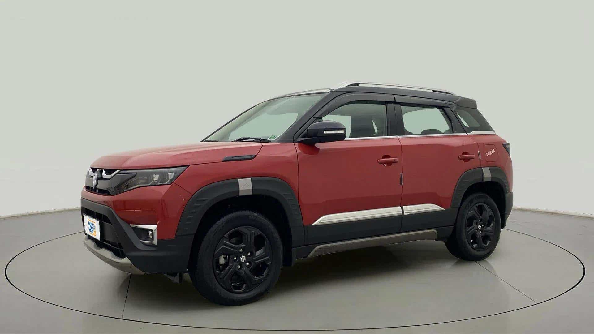 Front and side view of a Maruti Suzuki Brezza