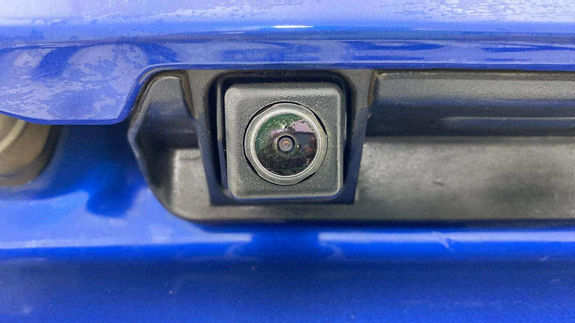 Close-up of a rear view camera on a Maruti Suzuki Brezza