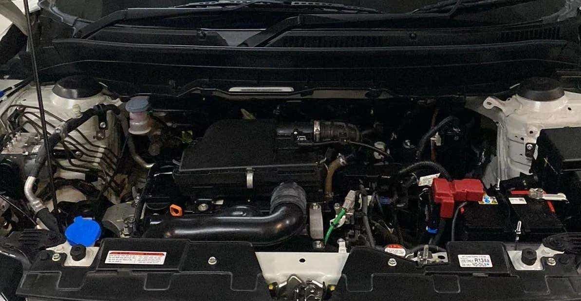 Engine bay of a Maruti Suzuki Brezza
