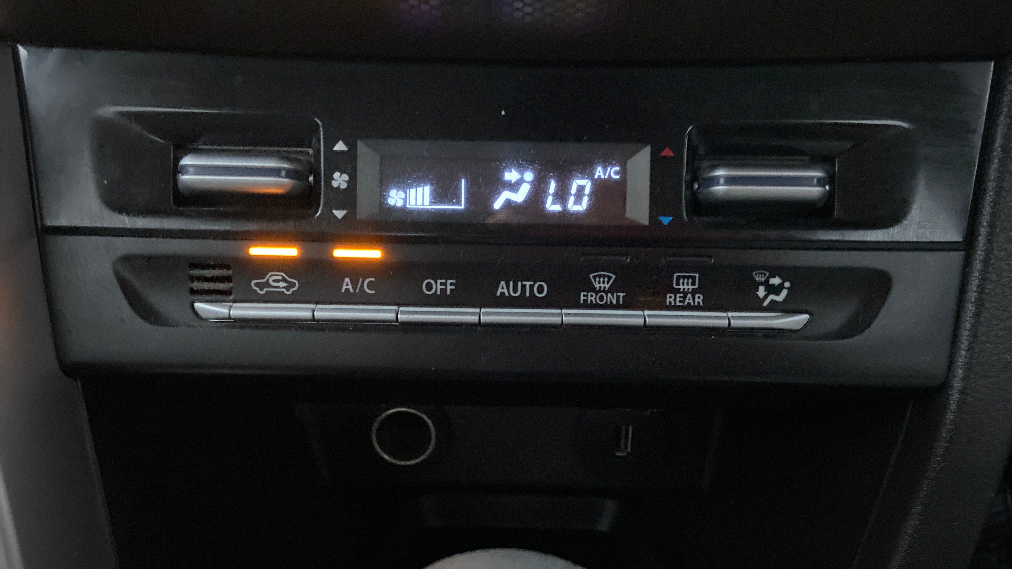 Dashboard ac control panel of a Maruti Suzuki Brezza