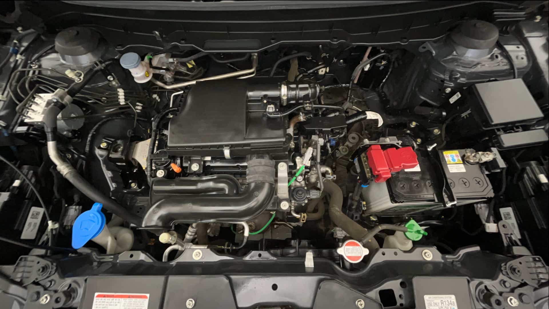 Engine bay view of a Maruti Suzuki Brezza
