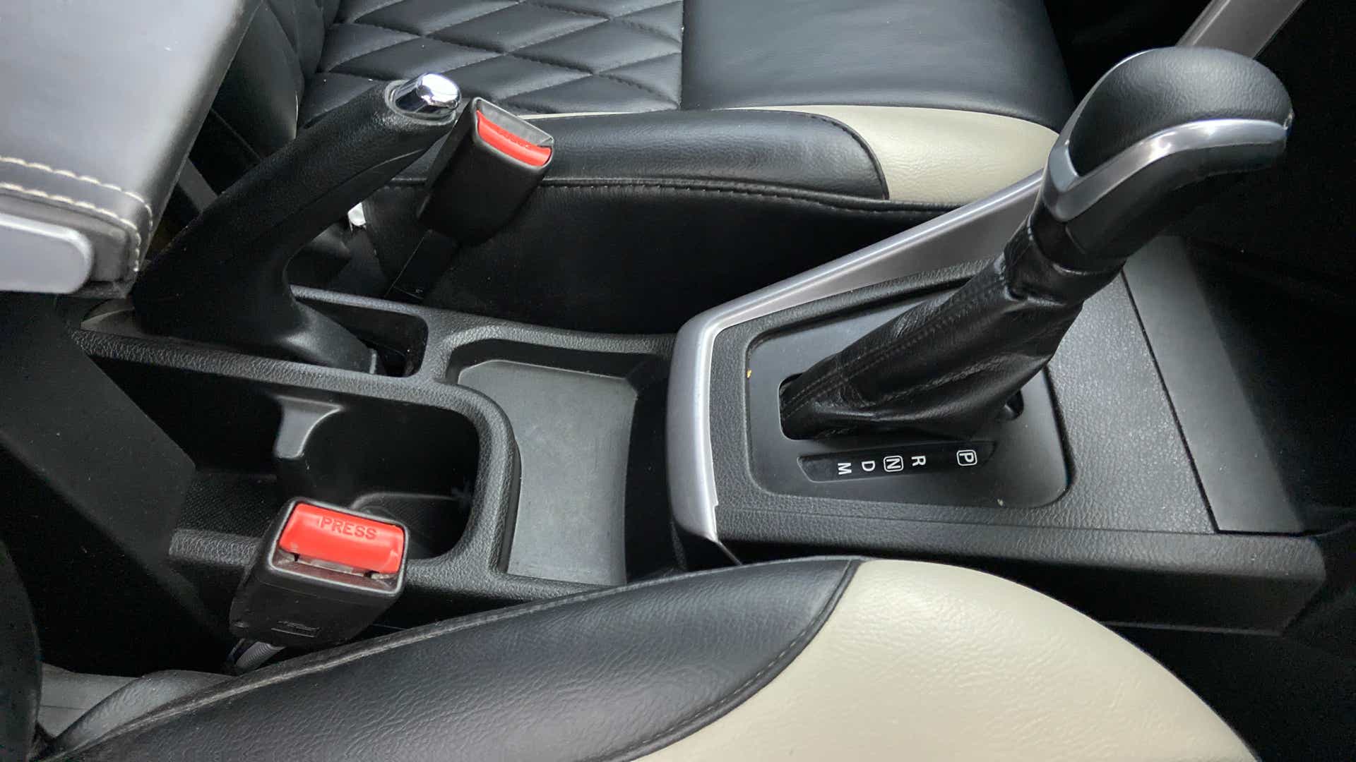 Center console view of a Maruti Suzuki Brezza