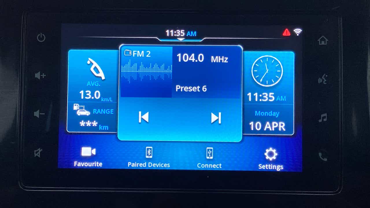 Infotainment display of a Maruti Suzuki Brezza