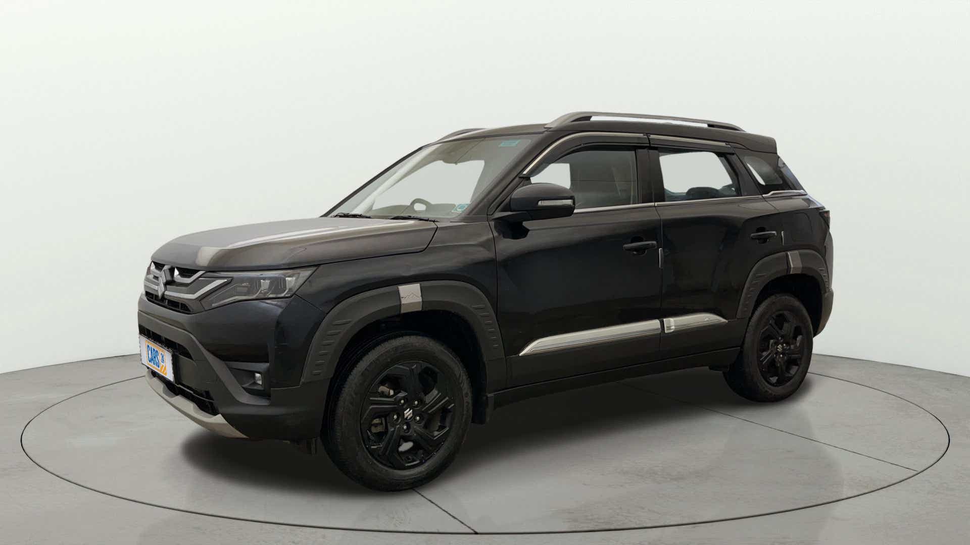 Front three-quarter view of a Maruti Suzuki Brezza