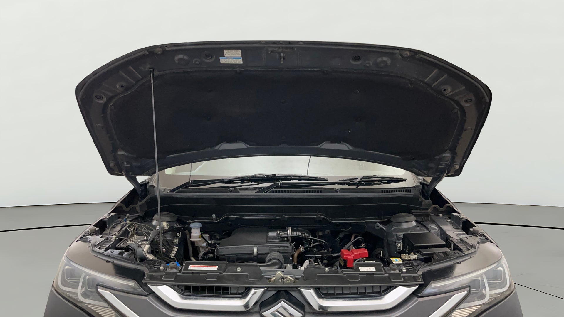 Engine bay view of a Maruti Suzuki Brezza