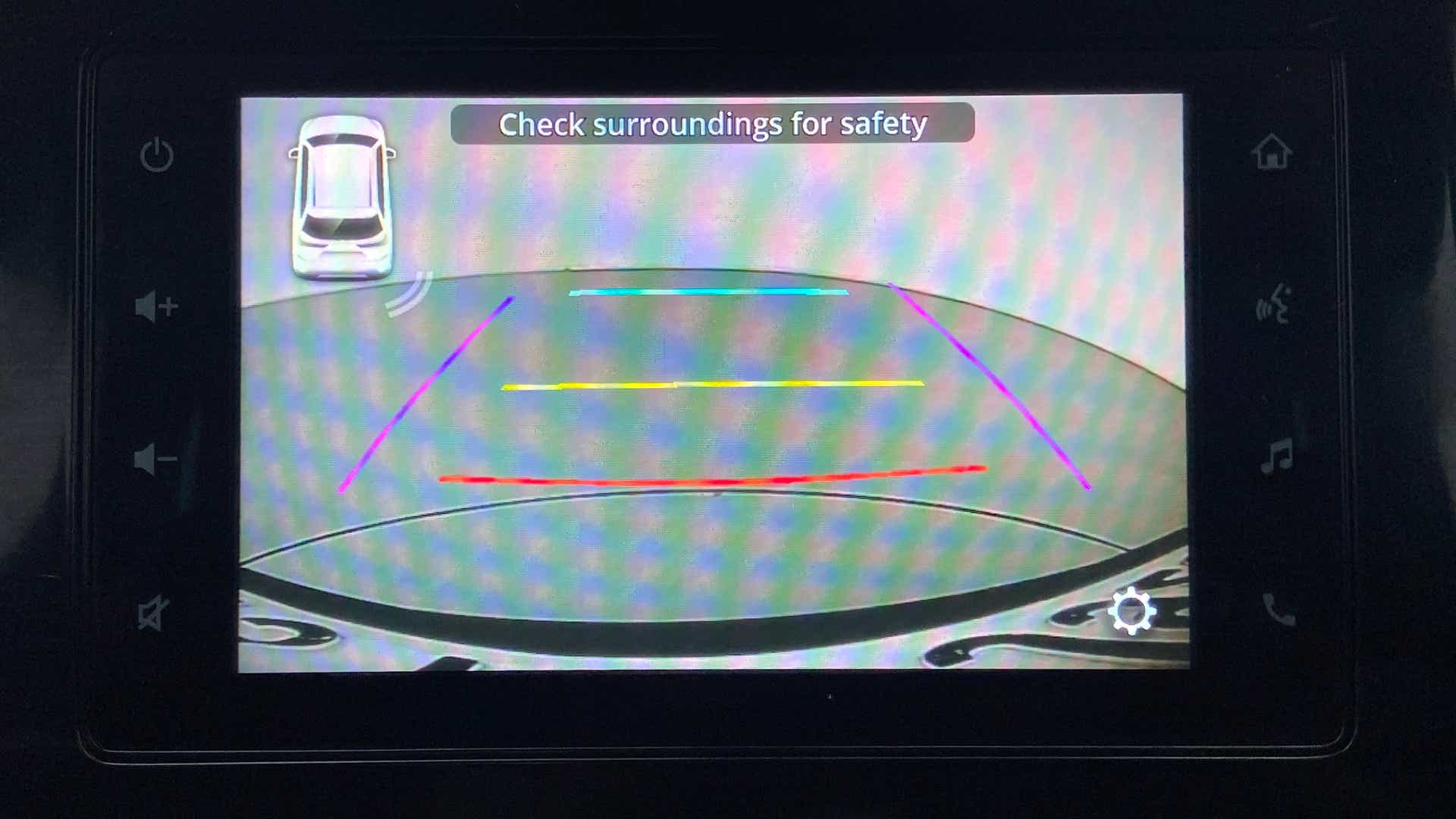 Reverse camera display of a Maruti Suzuki Brezza