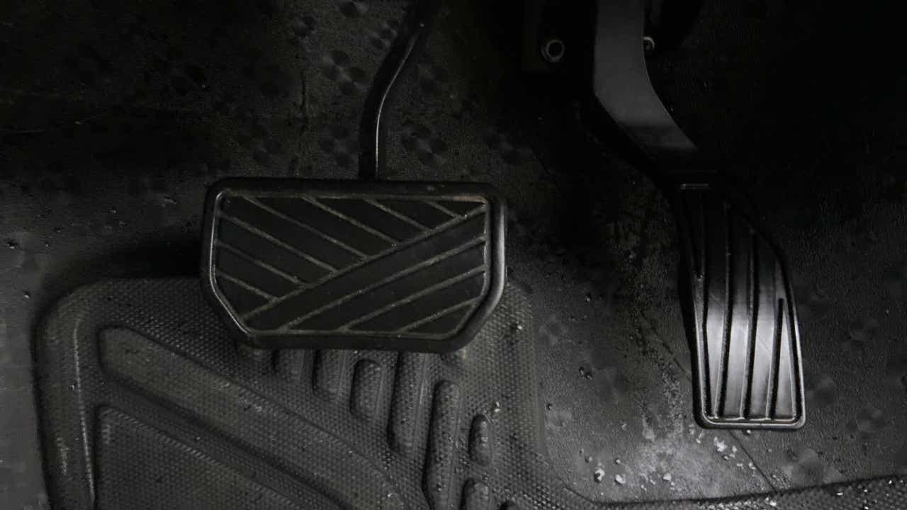Close-up of car pedals of a Maruti Suzuki Brezza
