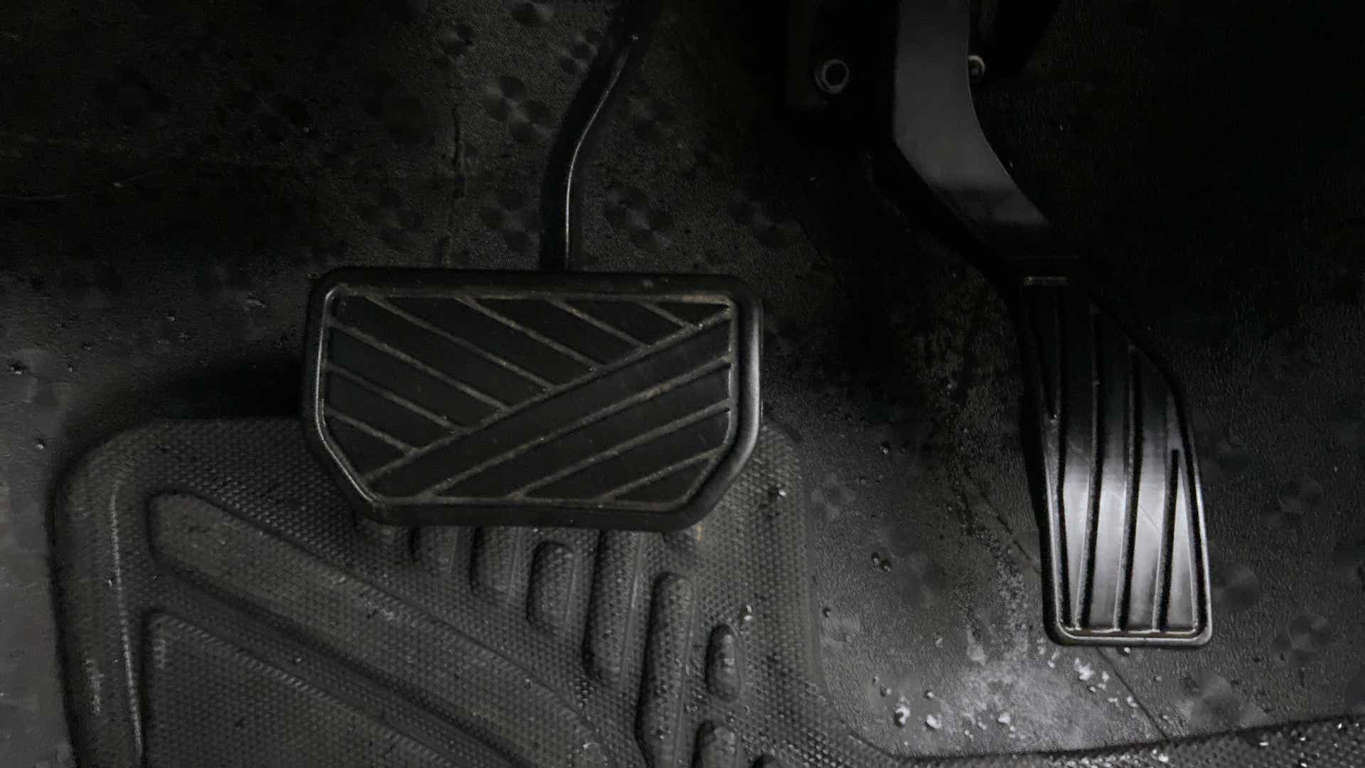 Close-up of car pedals of a Maruti Suzuki Brezza