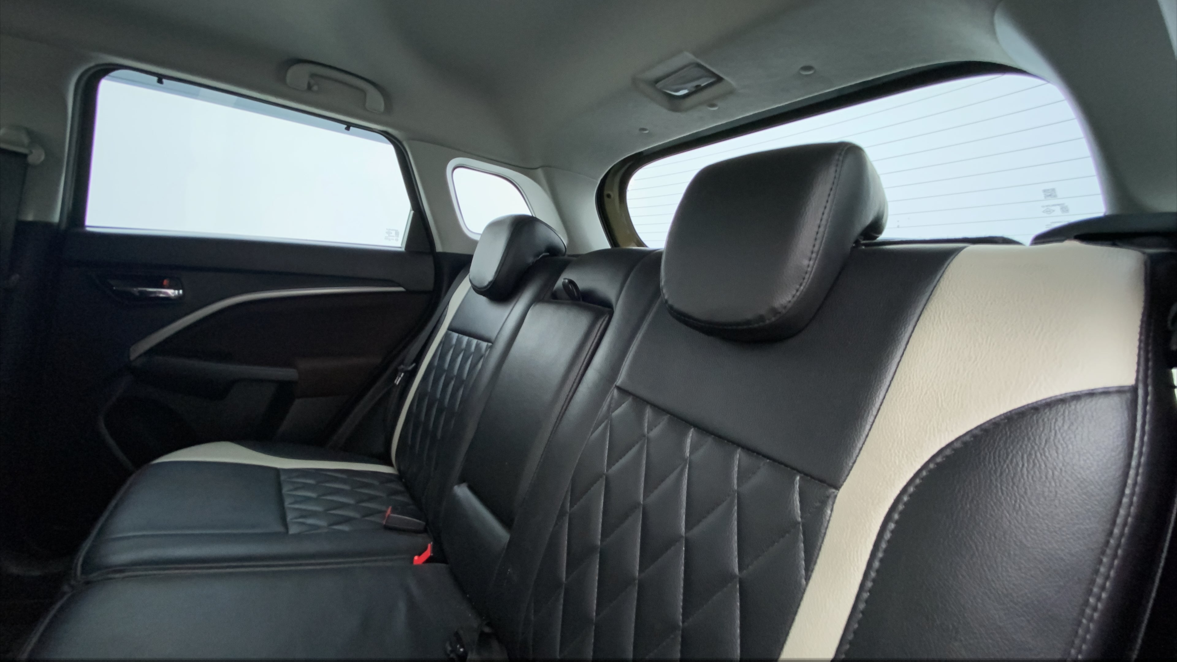 Rear seat view of a Maruti Suzuki Brezza