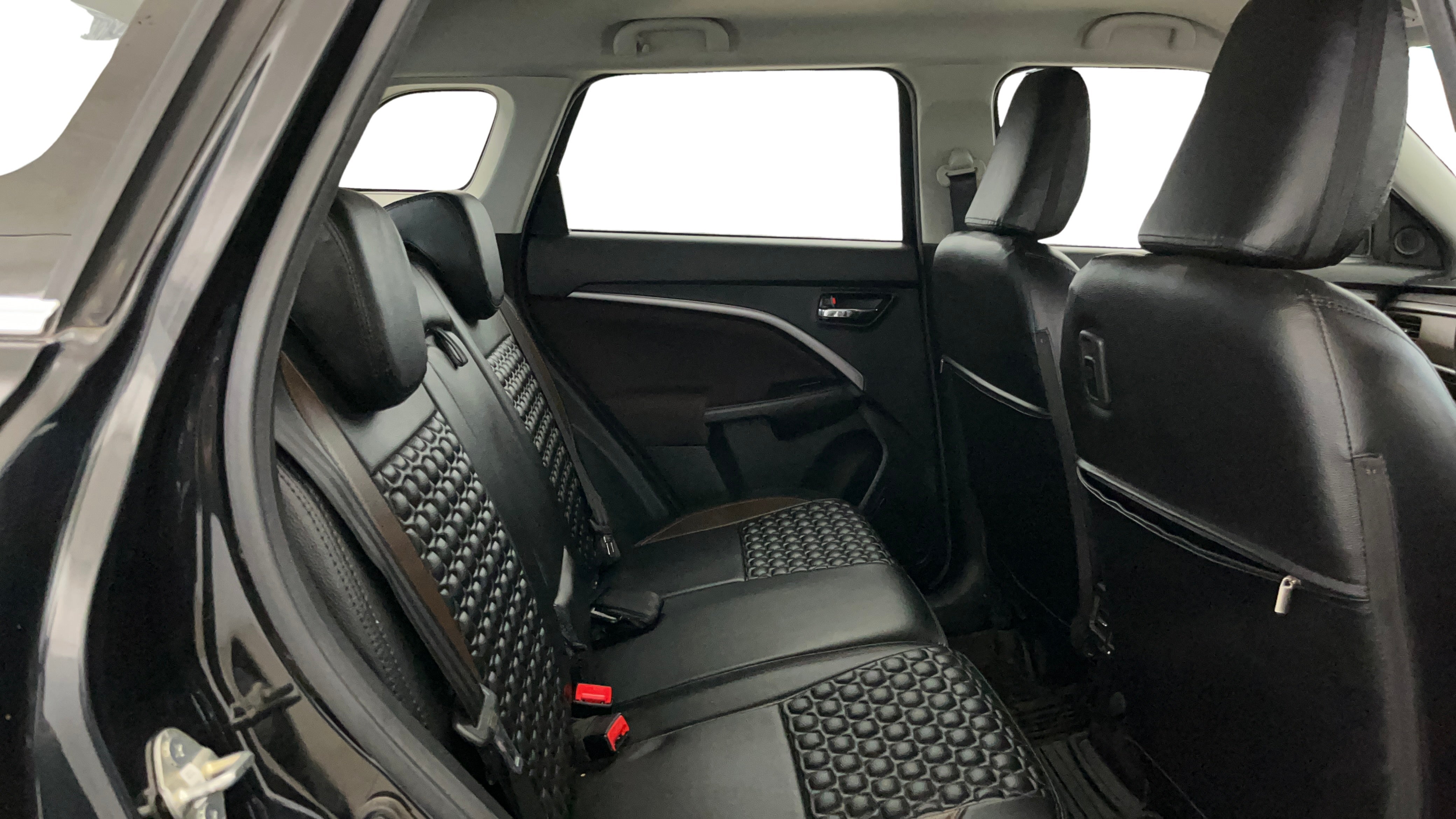Rear seat area of a Maruti Suzuki Brezza