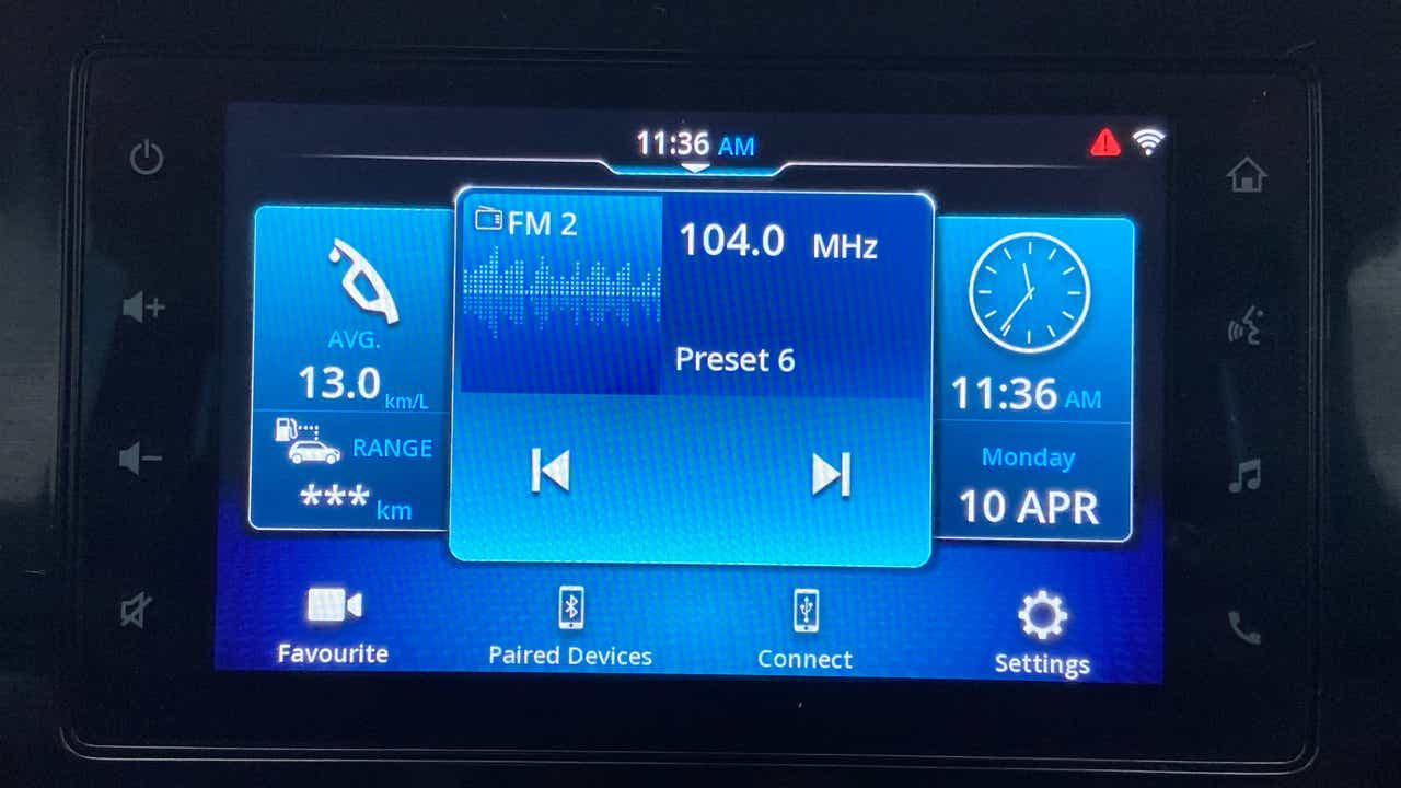 Infotainment system of a Maruti Suzuki Brezza