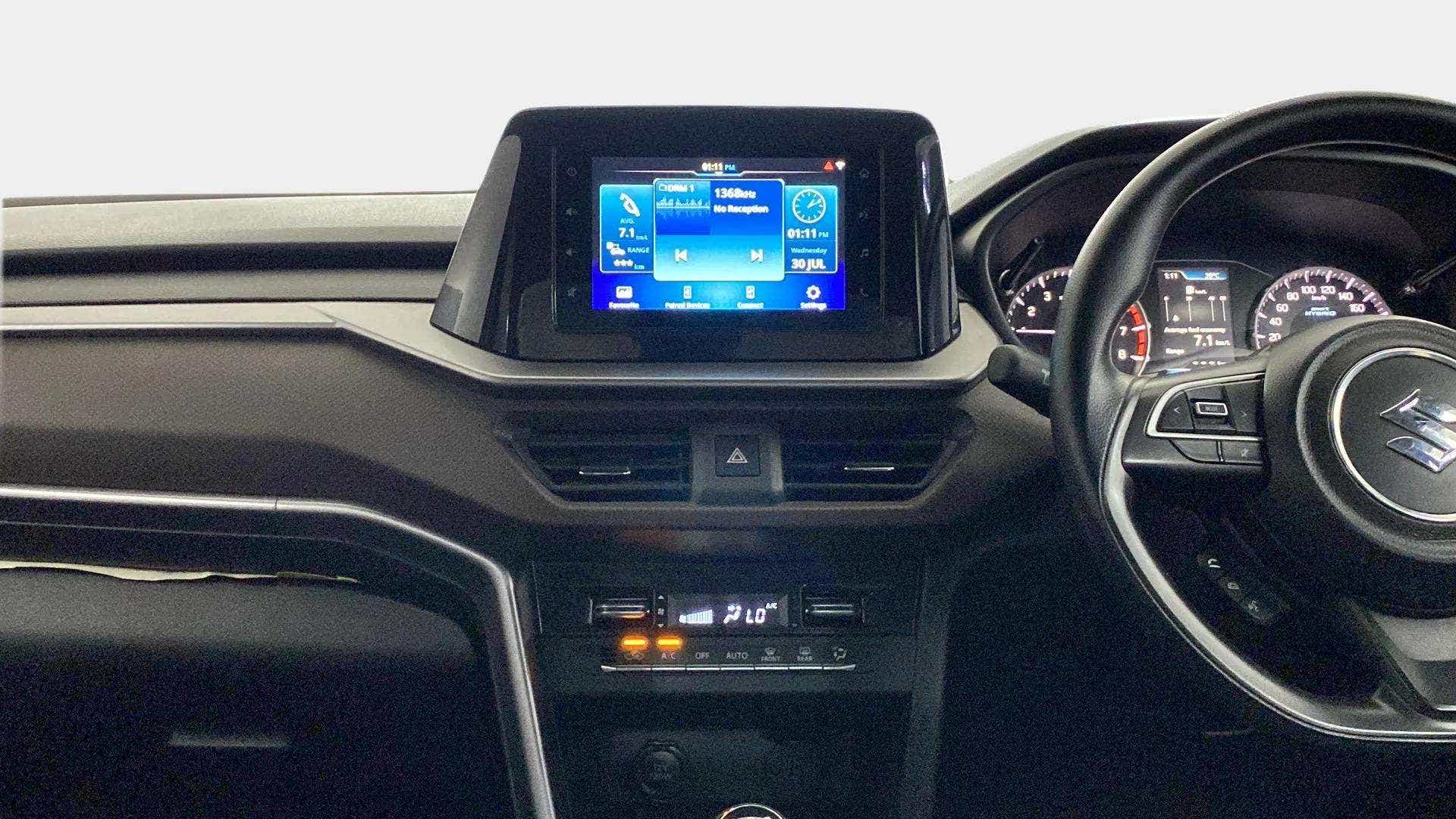 Dashboard view of a Maruti Suzuki Brezza