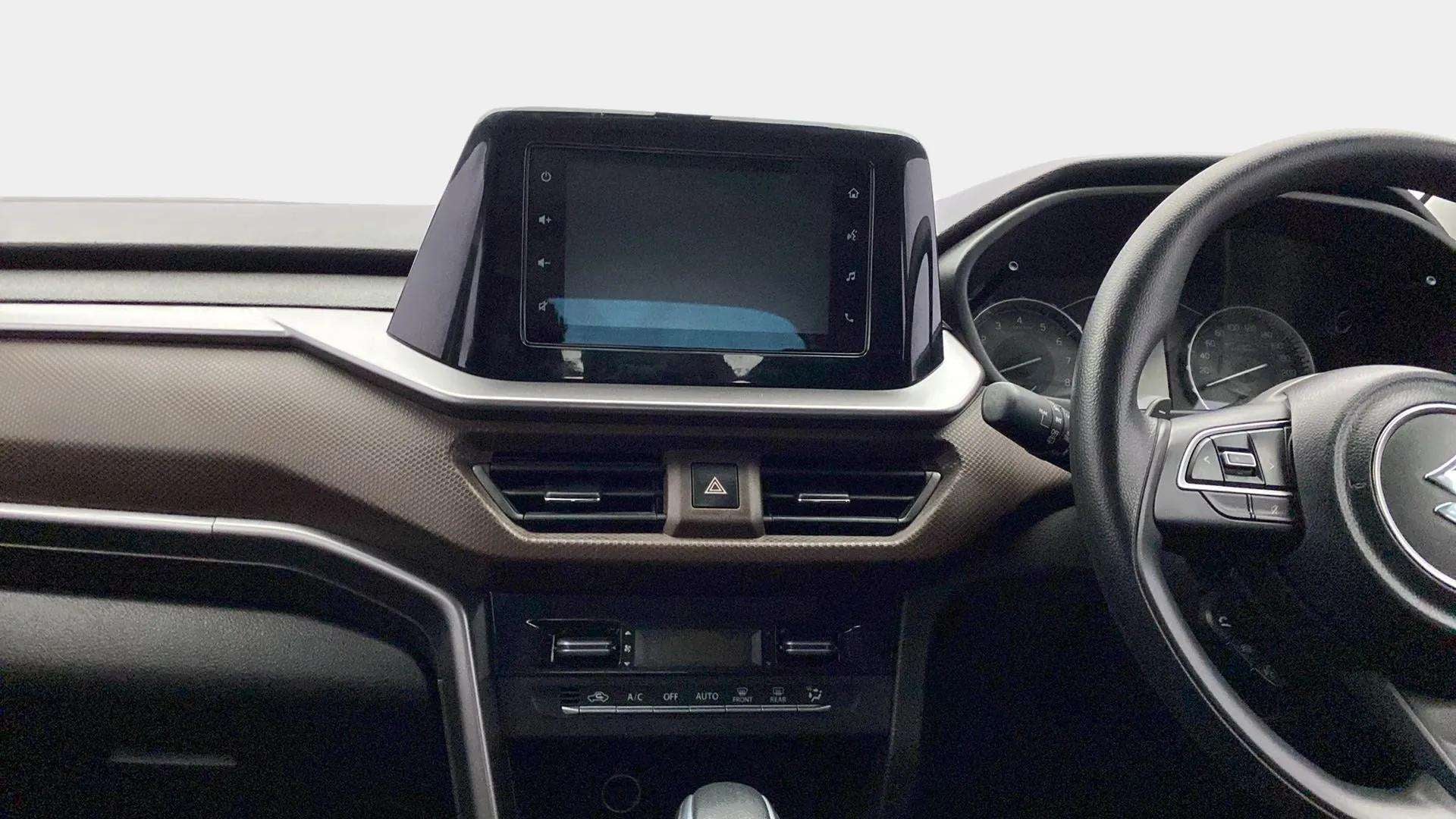Dashboard and infotainment view of a Maruti Suzuki Brezza