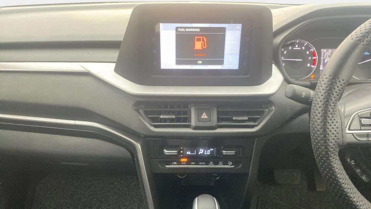 Dashboard and center console of a Maruti Suzuki Brezza