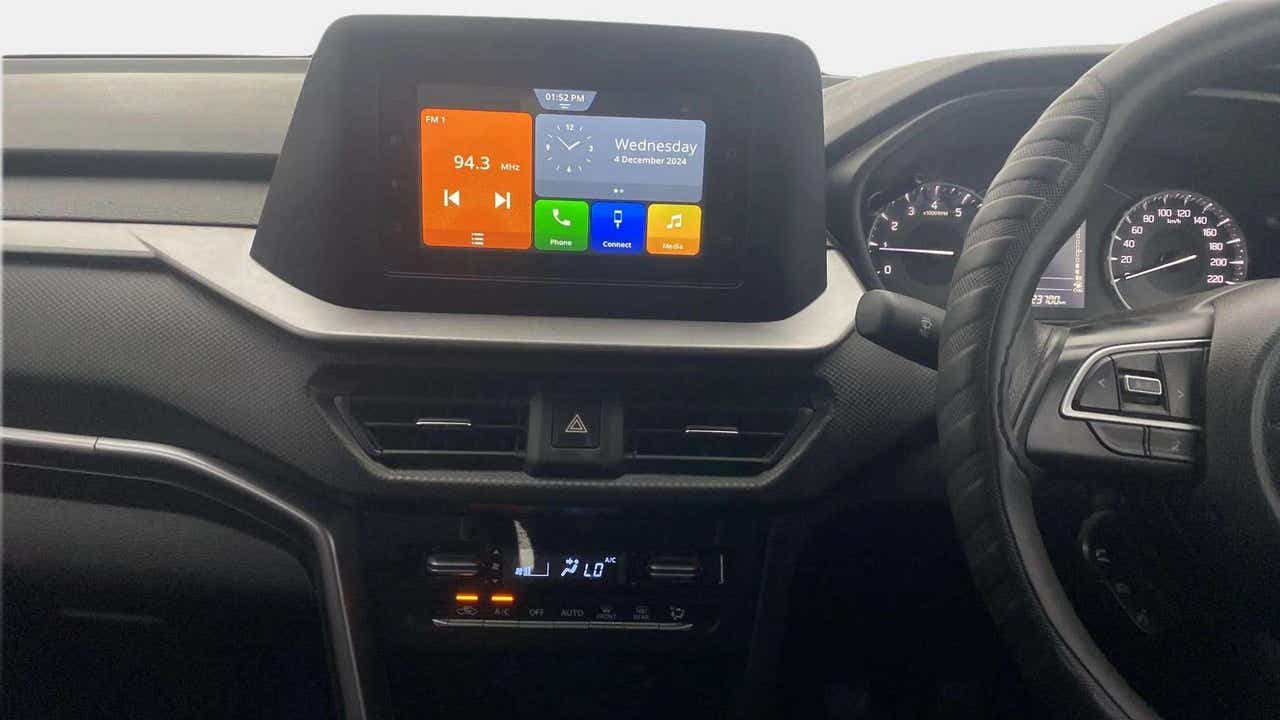 Dashboard and infotainment system of a Maruti Suzuki Brezza