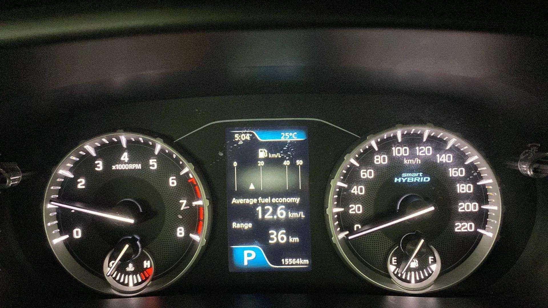 Instrument cluster of a Maruti Suzuki Brezza