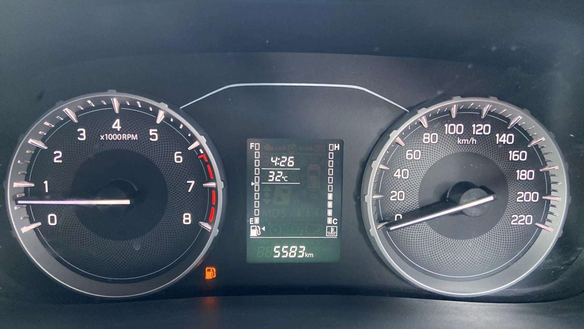 Instrument cluster of a Maruti Suzuki Brezza