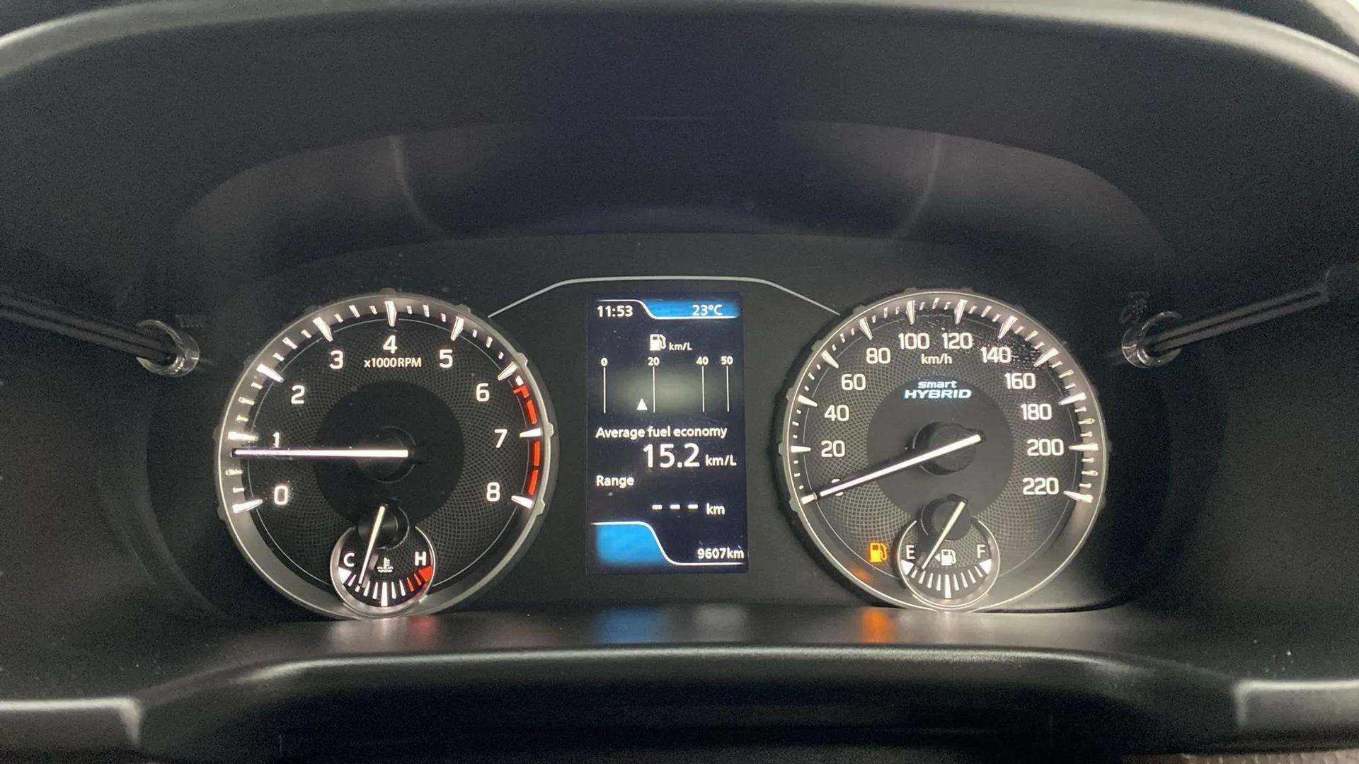 Instrument cluster of a Maruti Suzuki Brezza