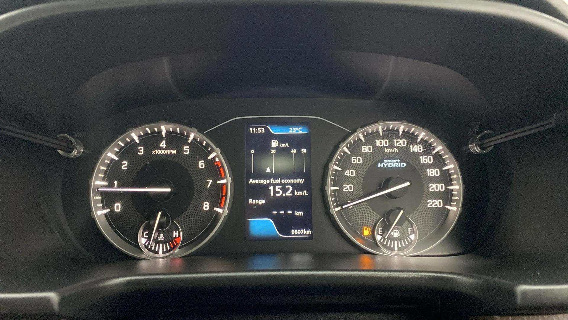 Instrument cluster of a Maruti Suzuki Brezza
