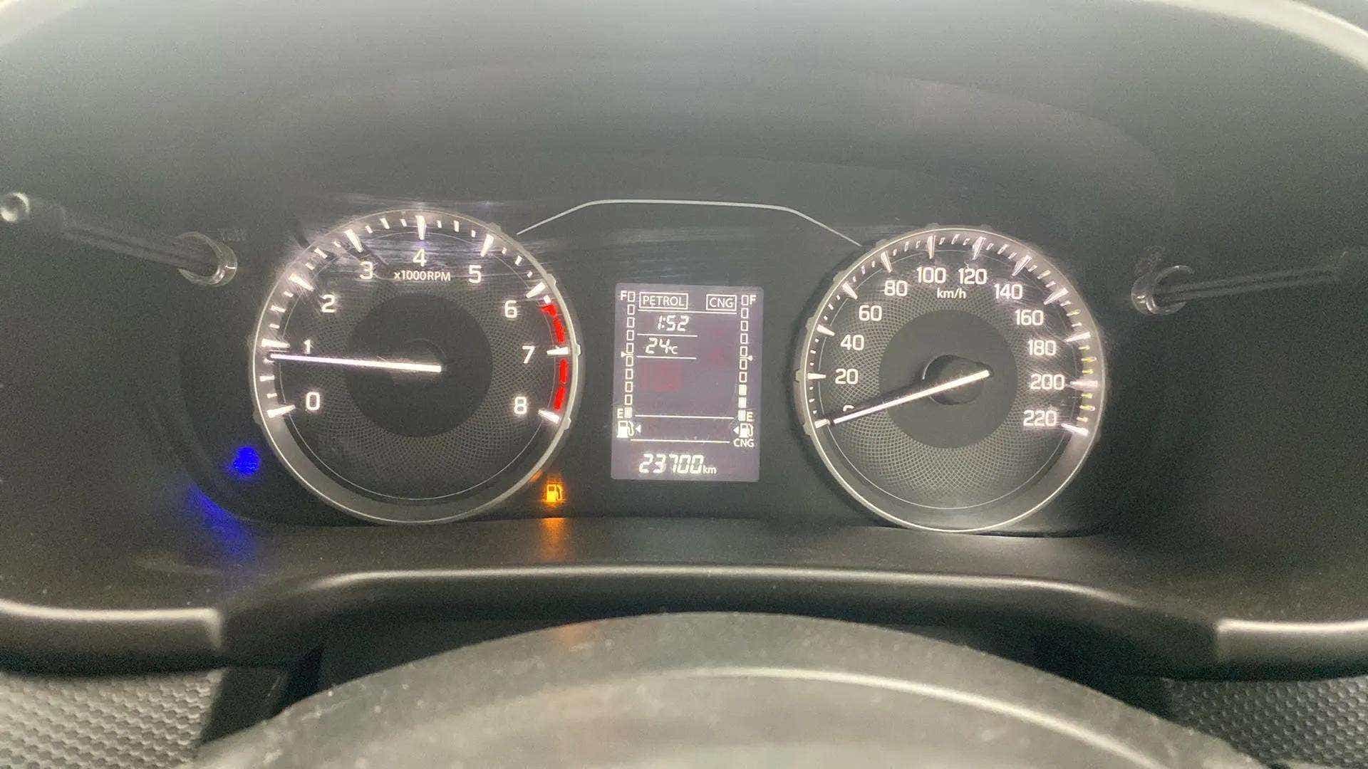Instrument cluster of a Maruti Suzuki Brezza