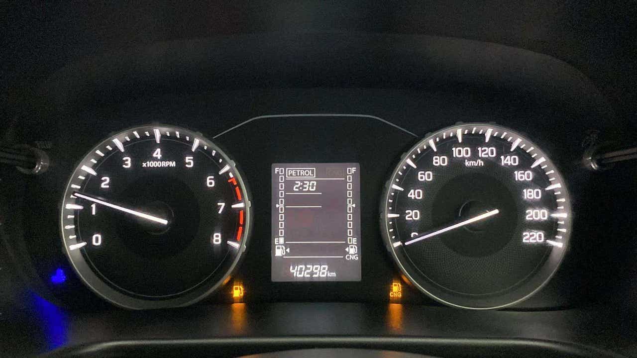 Instrument cluster of a Maruti Suzuki Brezza