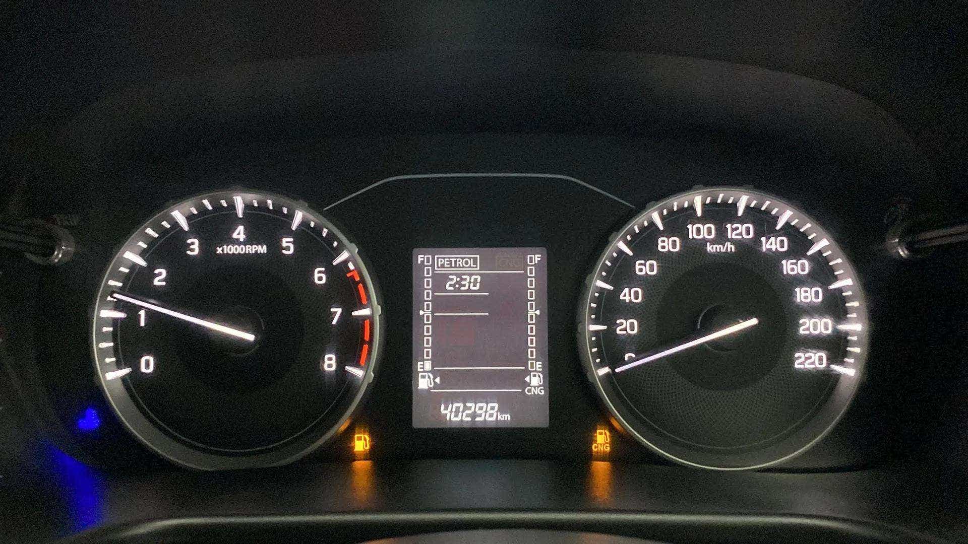 Instrument cluster of a Maruti Suzuki Brezza