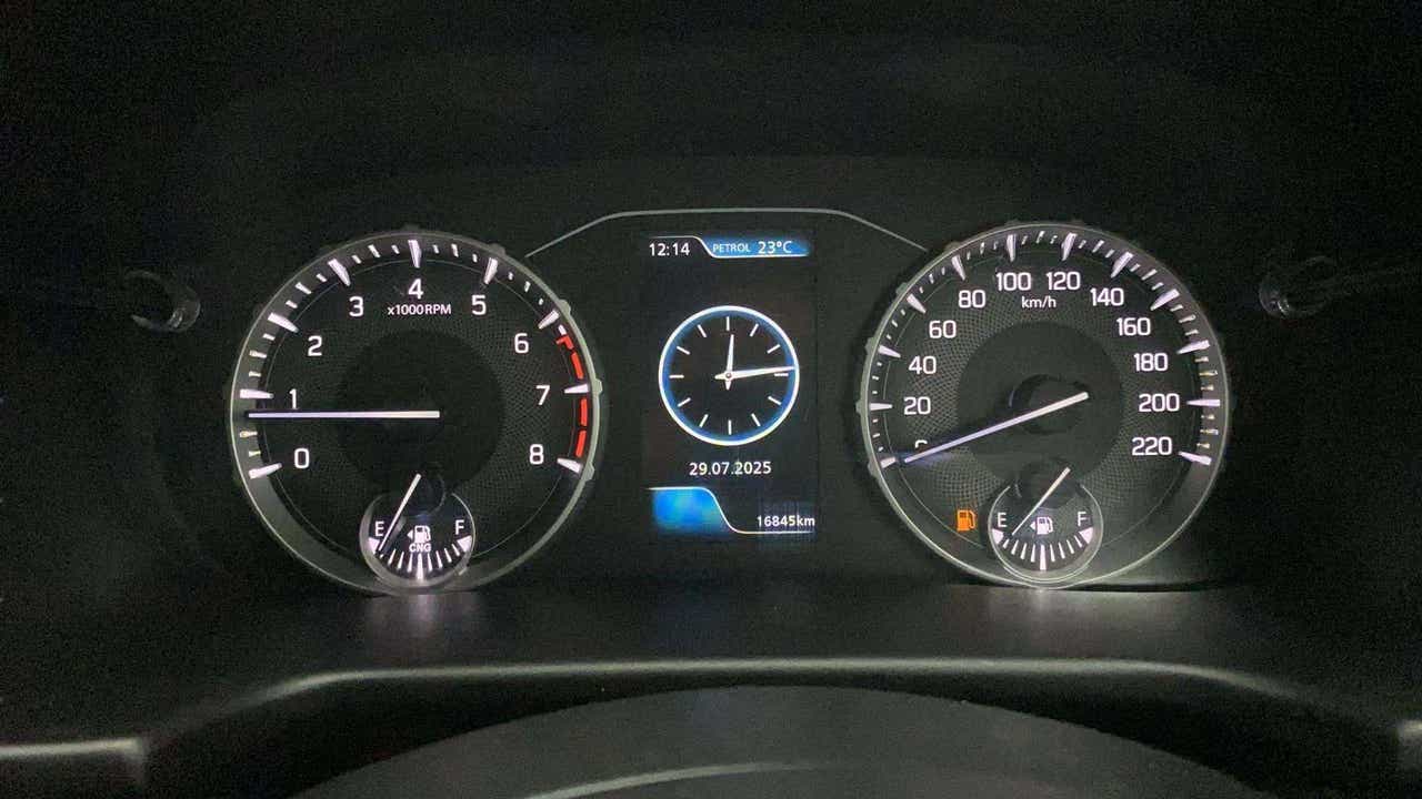 Instrument cluster of a Maruti Suzuki Brezza