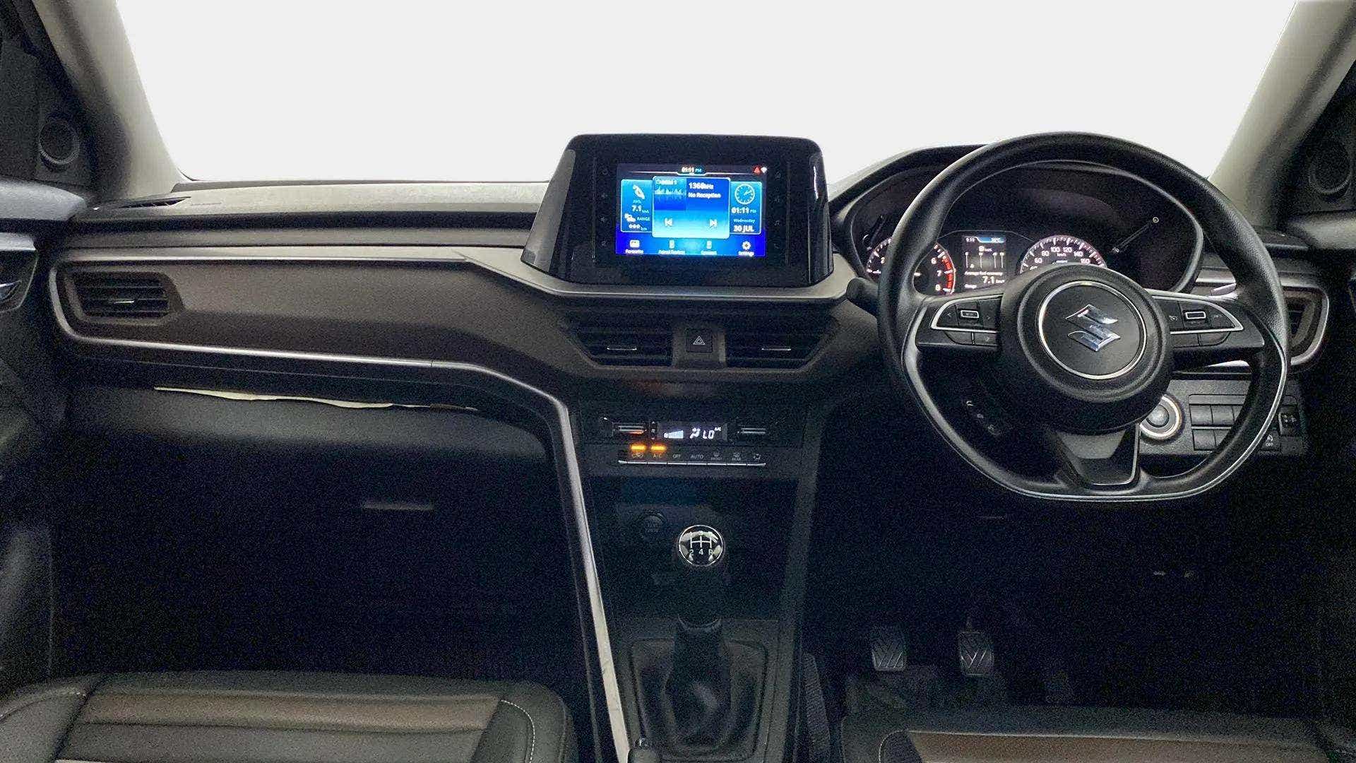 Interior dashboard view of a Maruti Suzuki Brezza