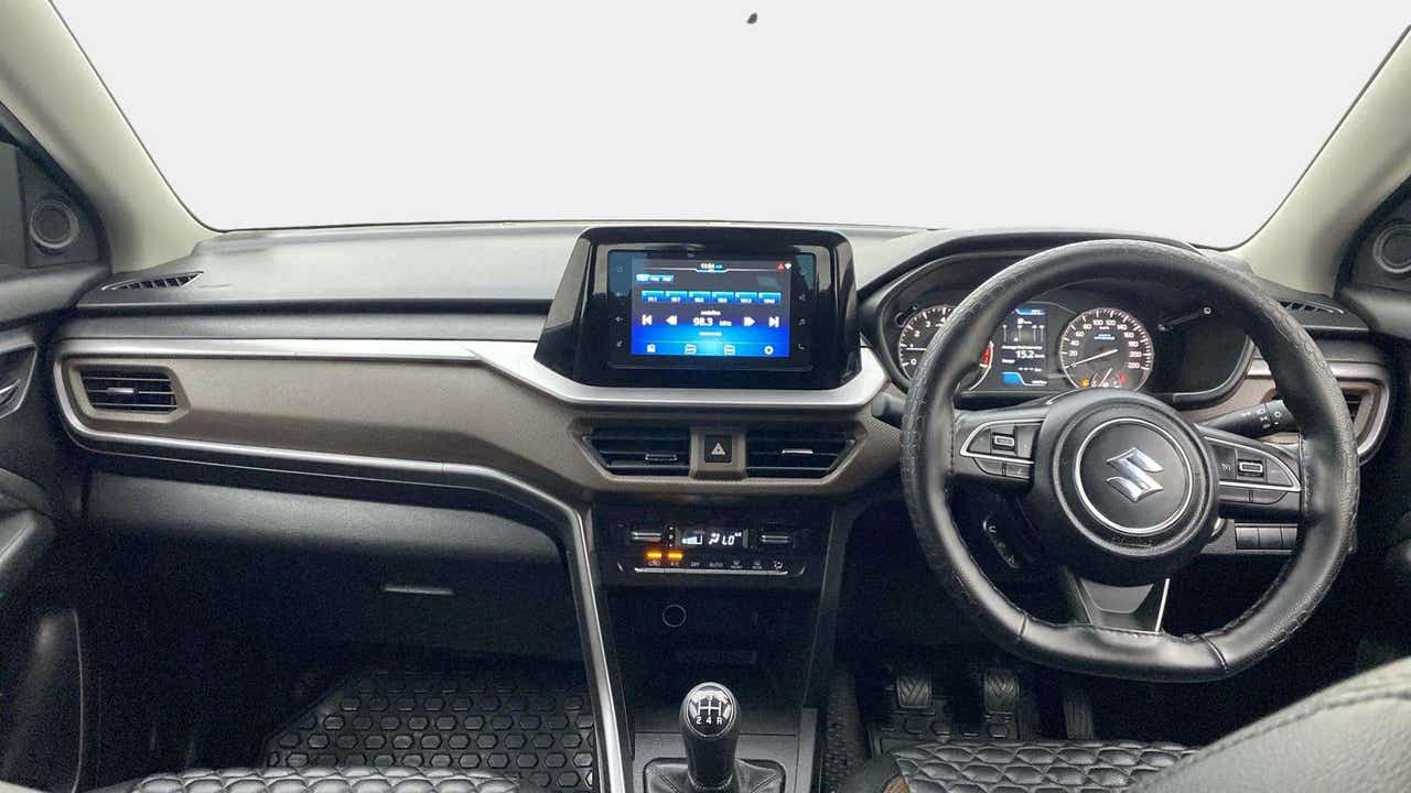 Interior dashboard view of a Maruti Suzuki Brezza
