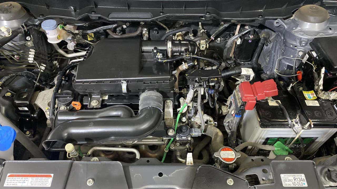 Engine bay of a Maruti Suzuki Brezza