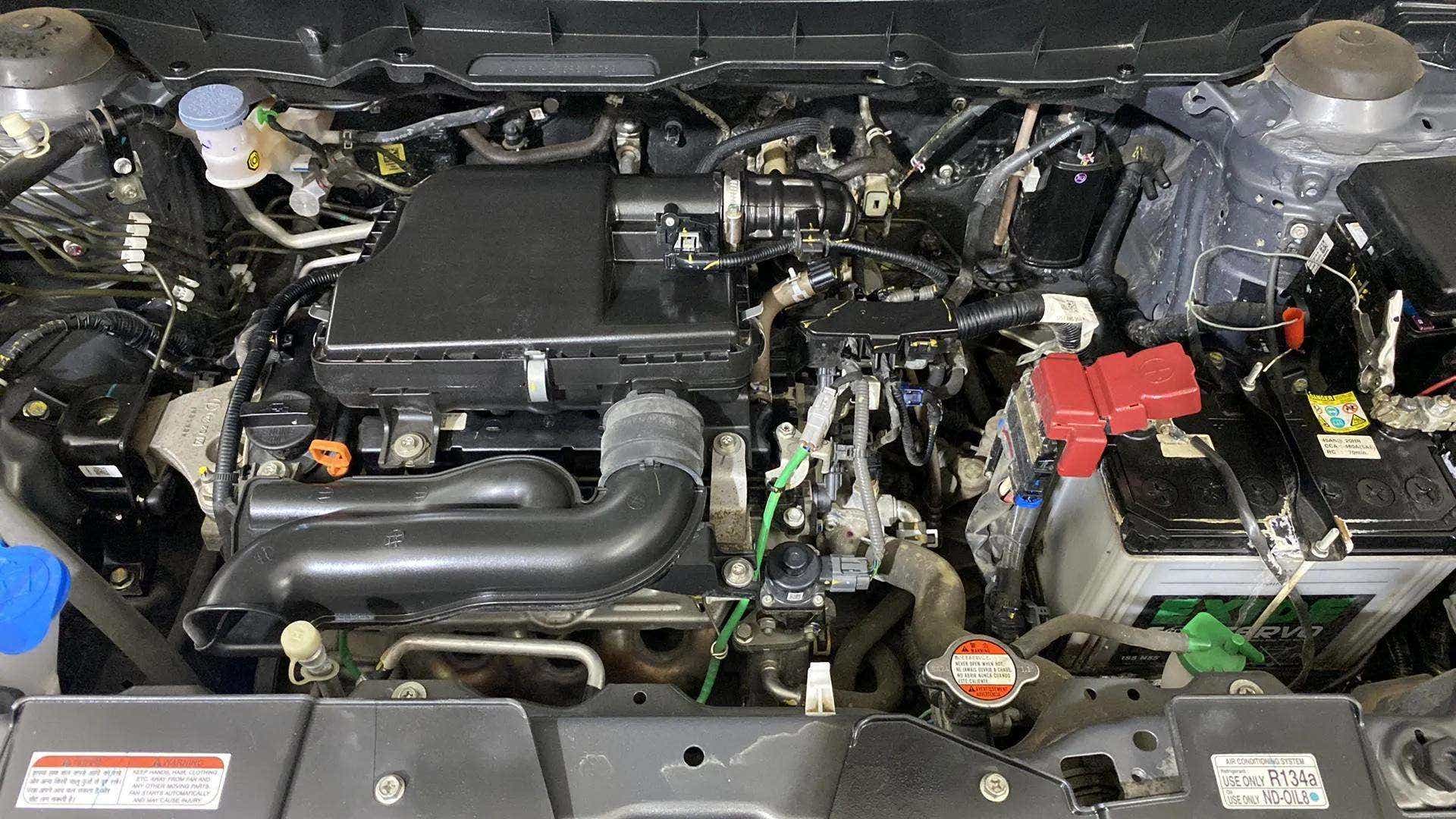 Engine bay of a Maruti Suzuki Brezza