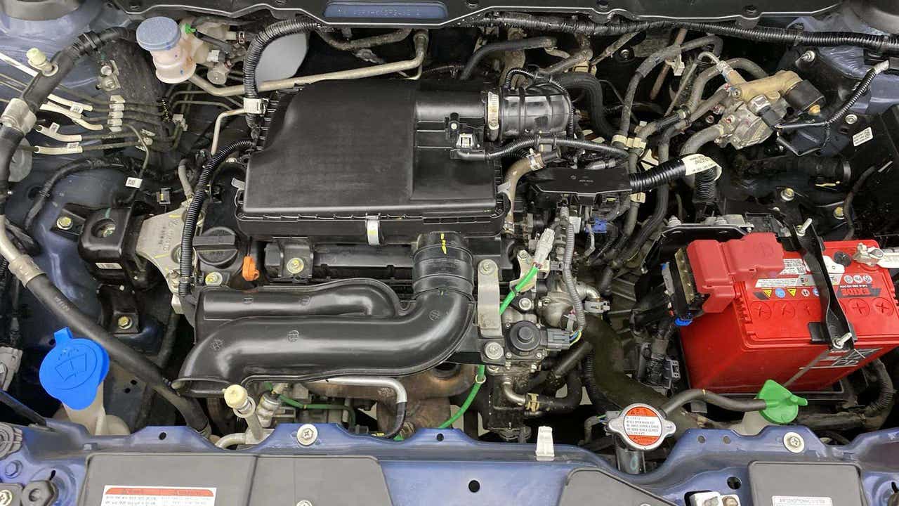 Engine bay view of a Maruti Suzuki Brezza