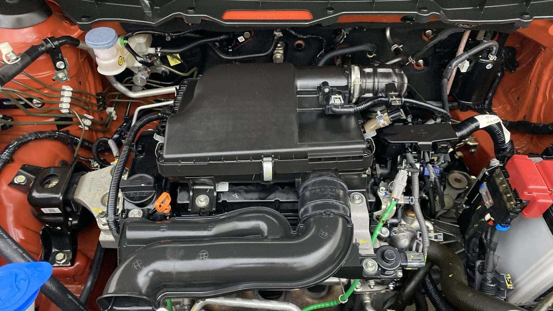 Engine bay of a Maruti Suzuki Brezza