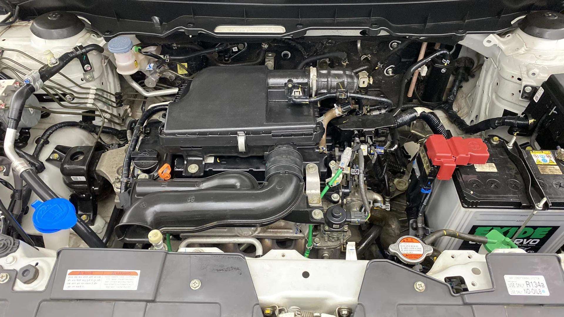 Engine bay of a Maruti Suzuki Brezza