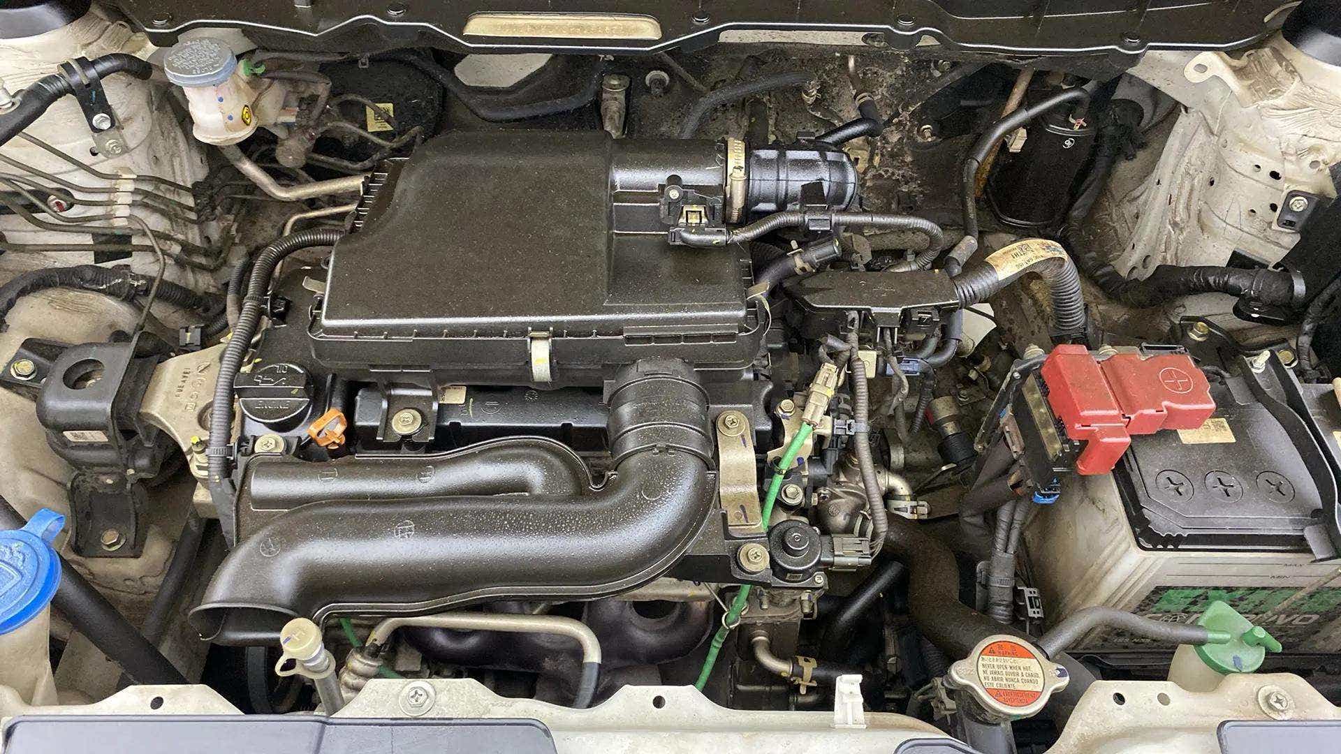 Engine bay of a Maruti Suzuki Brezza