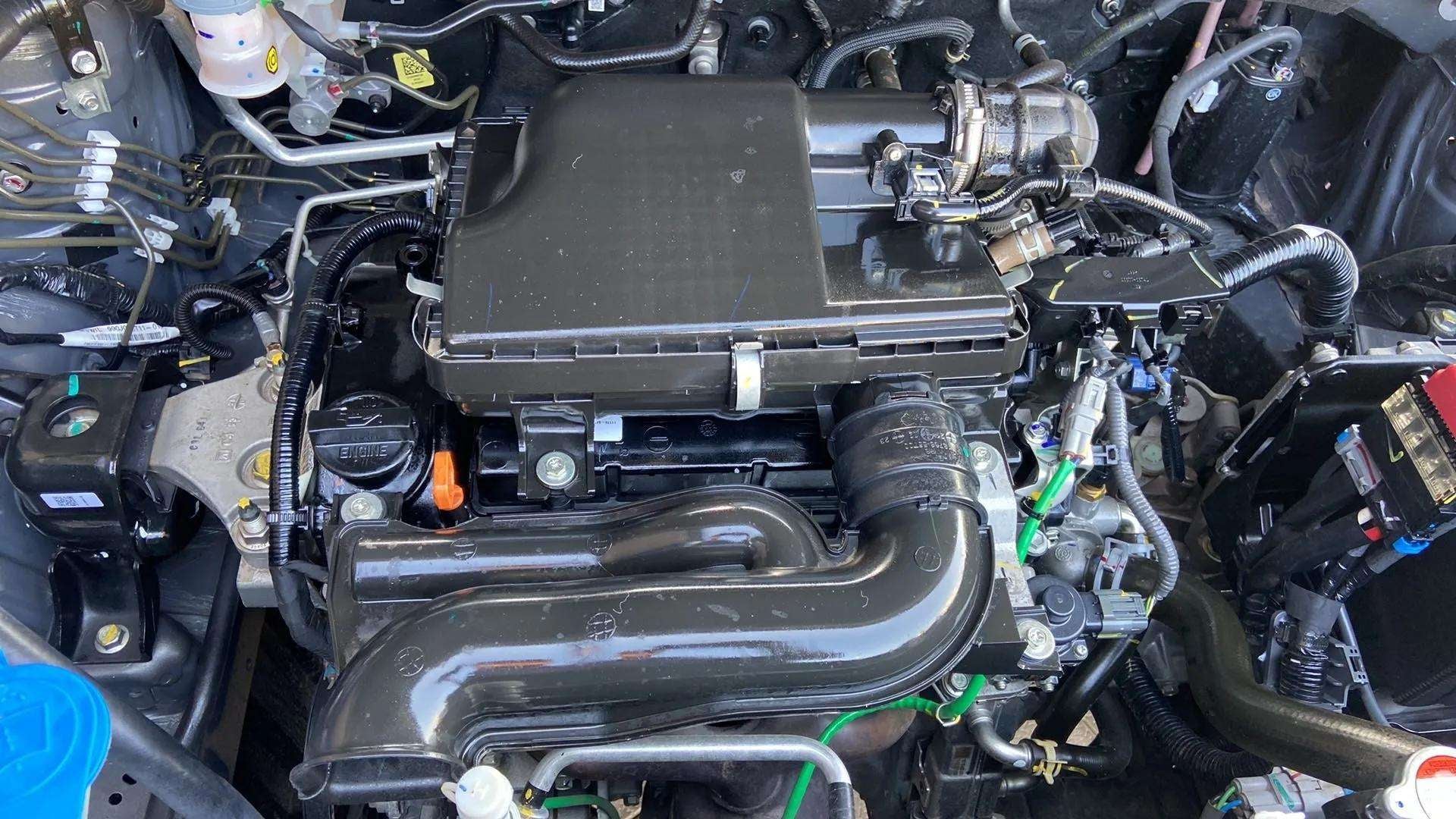 Engine bay of a Maruti Suzuki Brezza