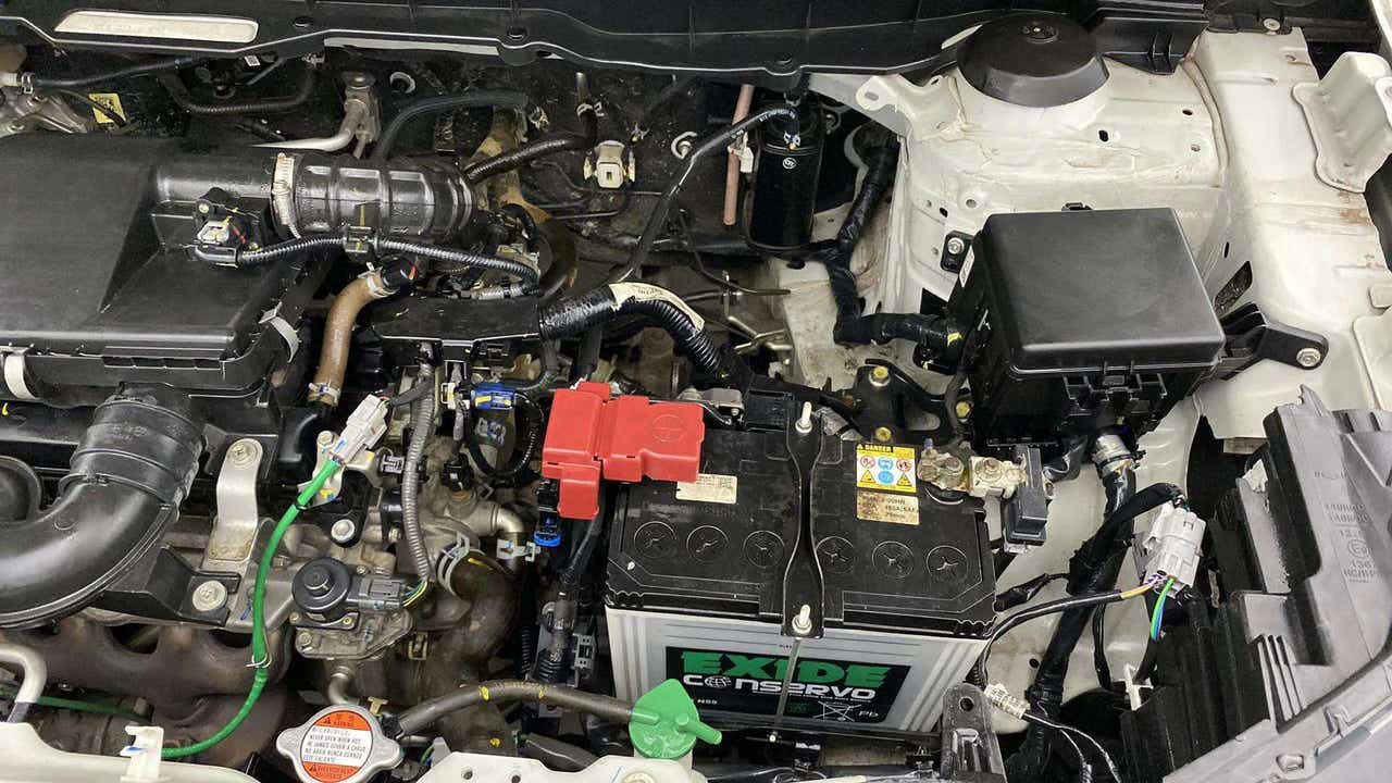 Engine bay of a Maruti Suzuki Brezza
