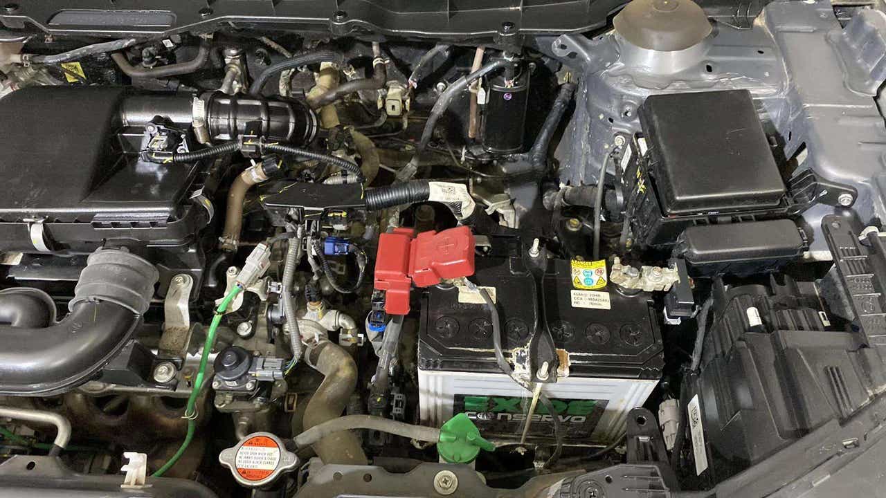 Engine bay view of a Maruti Suzuki Brezza