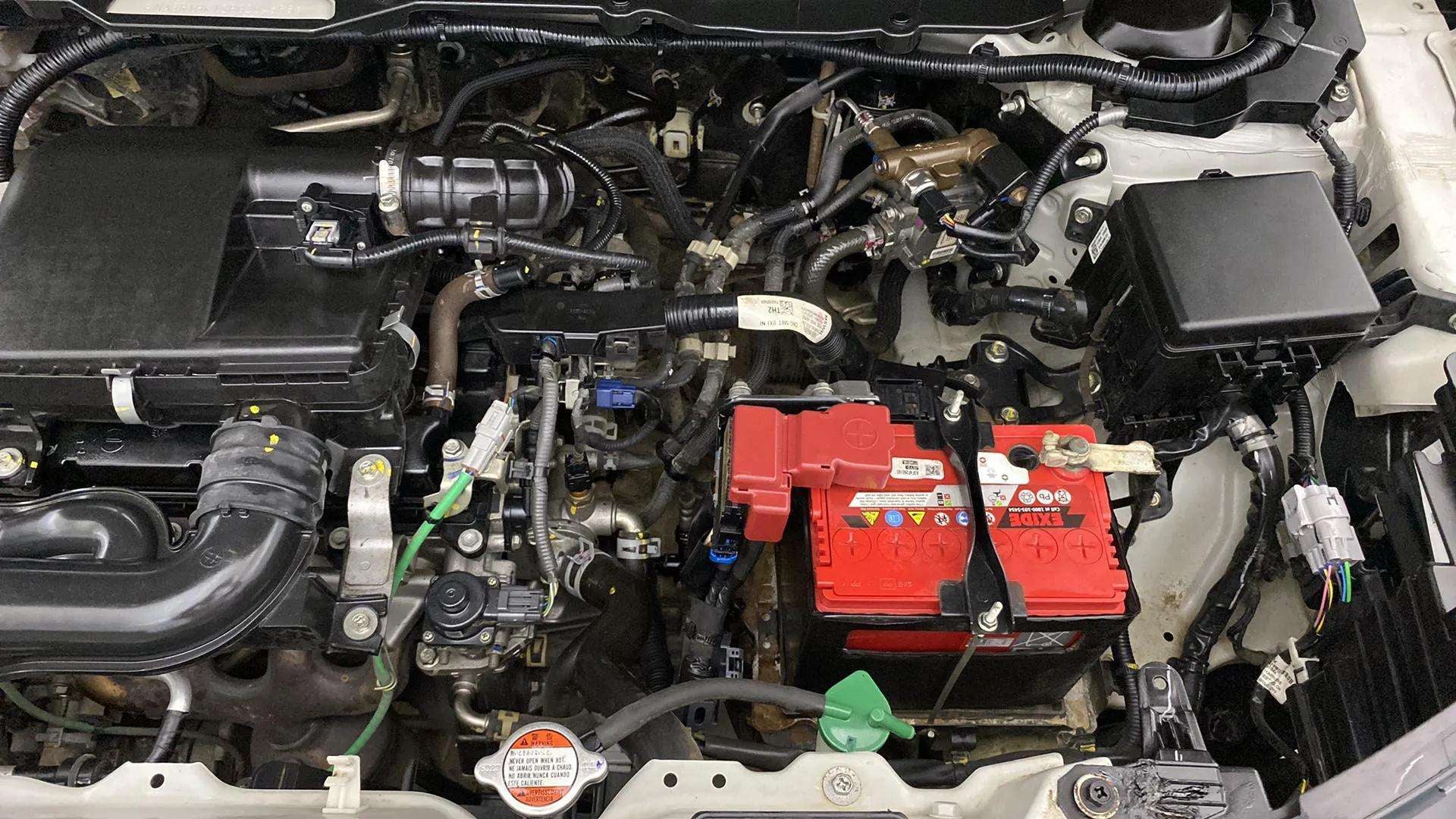 Engine bay of a Maruti Suzuki Brezza
