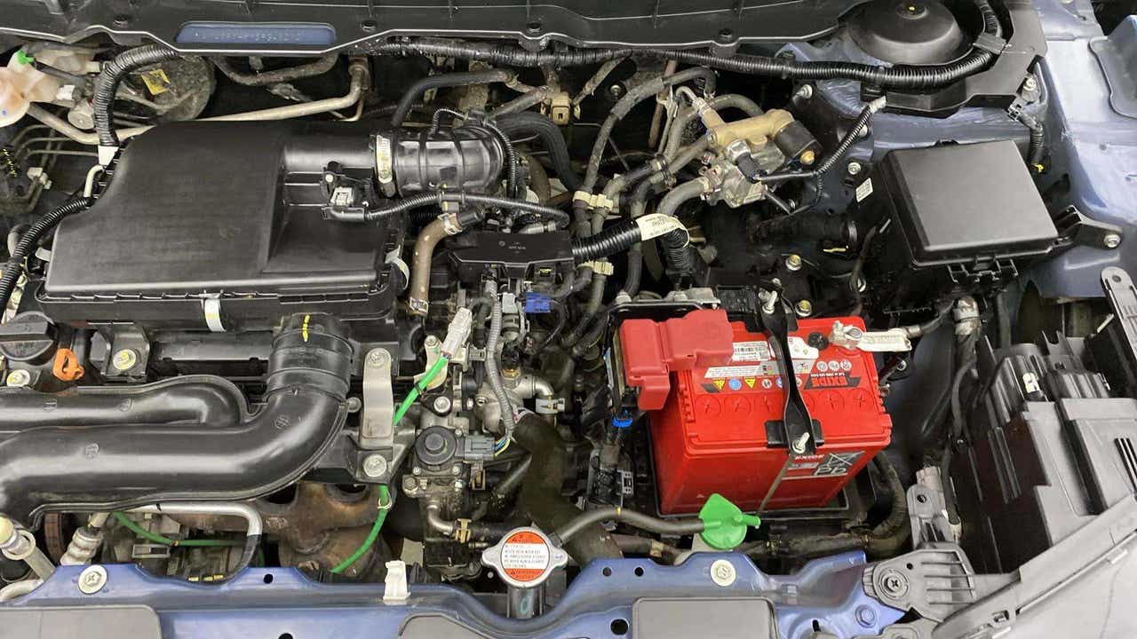 Engine bay of a Maruti Suzuki Brezza